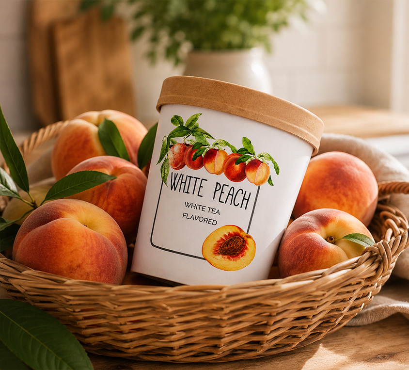 Przepis na mrożoną białą herbatę White Peach Leo Tea z brzoskwinią